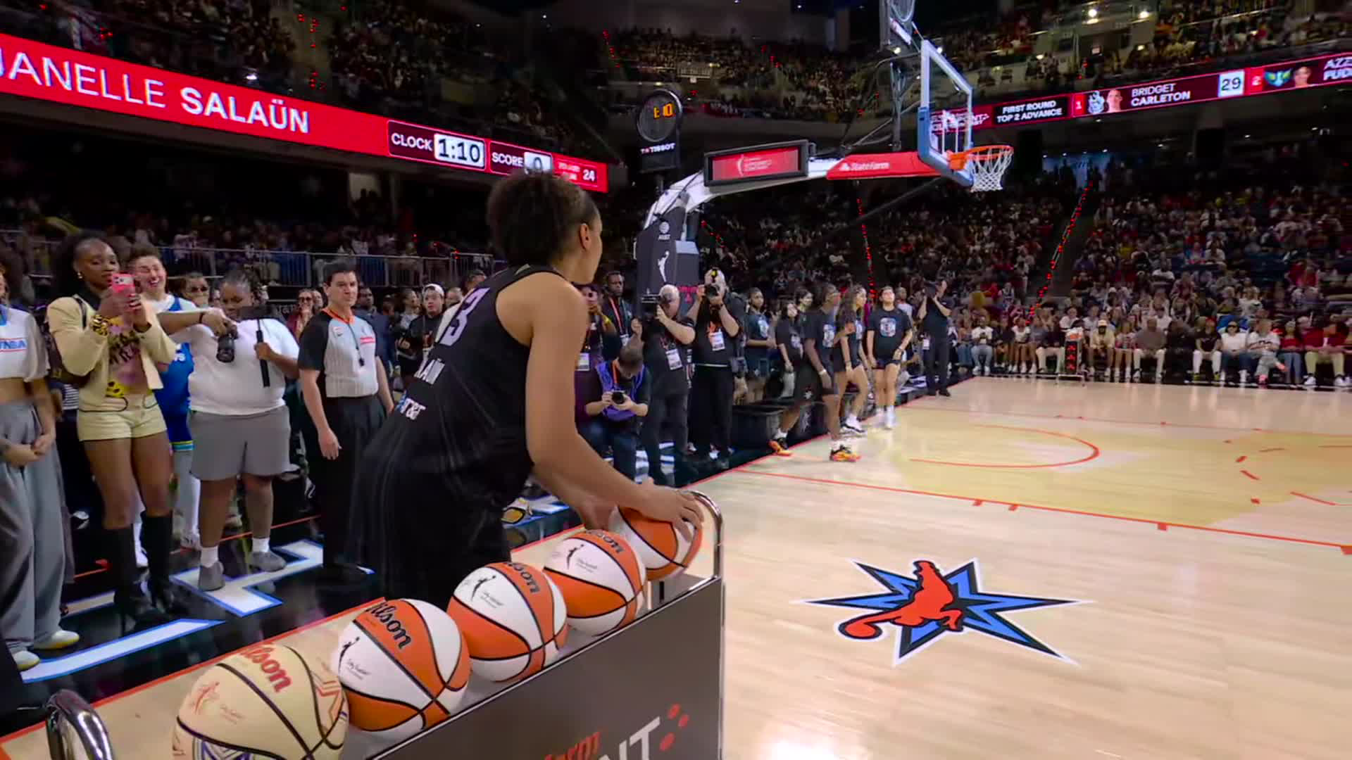 Janelle Salaün Records 19 Points in WNBA State Farm 3-Point Contest
